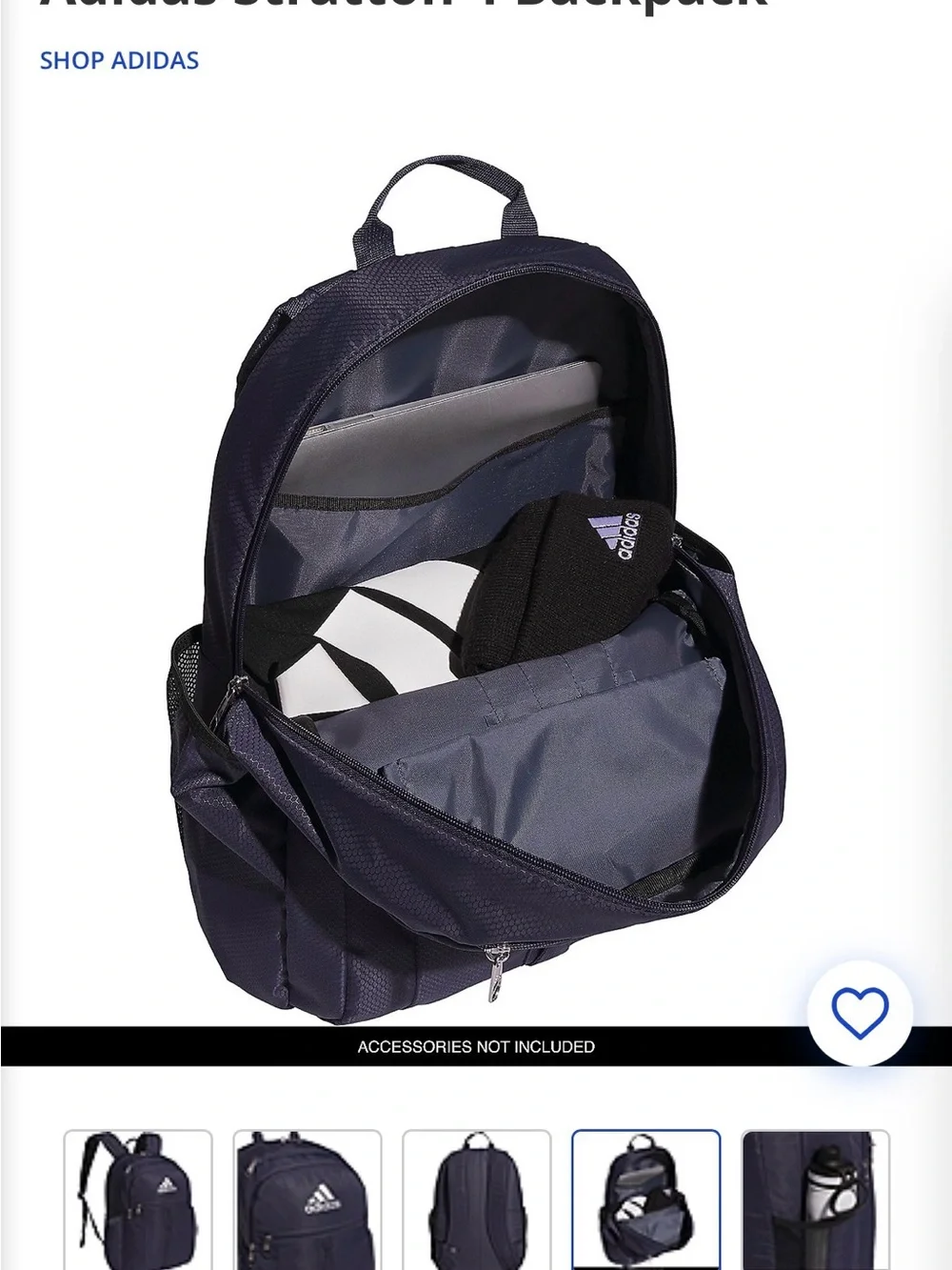 NWT adidas Navy Silver Backpack - girls boys men women Stratton 4